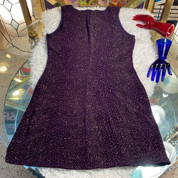 Vintage Byer Too Sleeveless Purple & Gold Dress - Picture 9 of 9